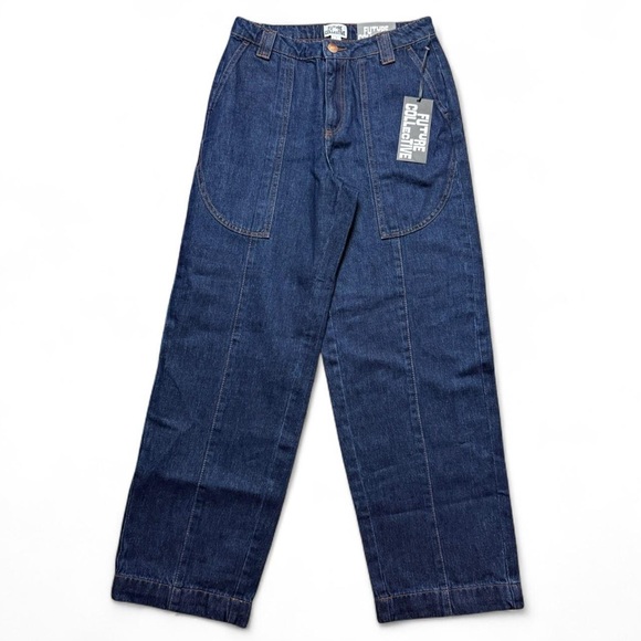 Future Collective Denim - Future Collective Straight Leg High-Rise Dark Wash Blue Jeans Women’s Size 4 NWT